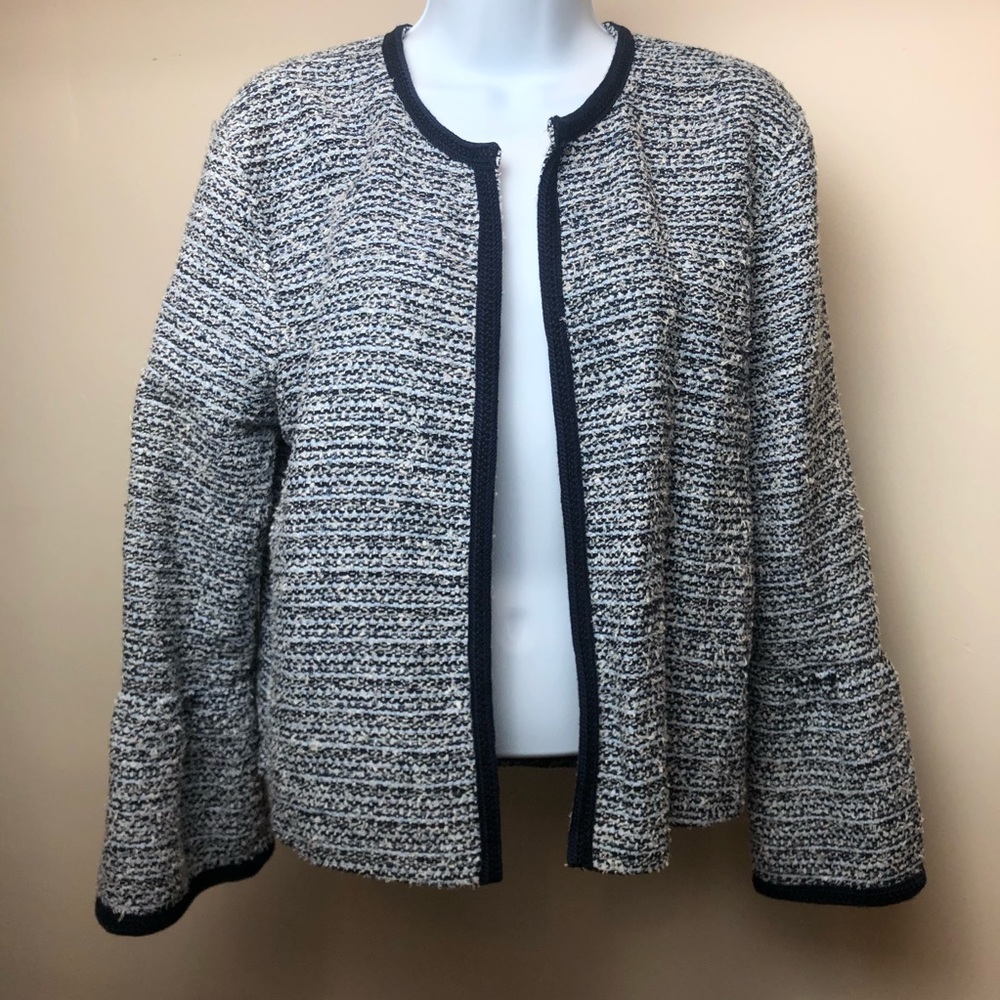 Loft Bell Sleeve Knit Tweed Jacket - Picture 3 of 6
